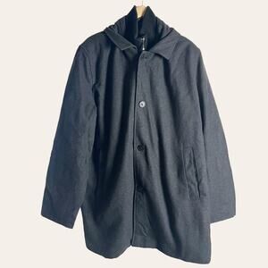 Kenneth Cole Reaction Men’s Black Wool Blend Dickey Coat Size XXL